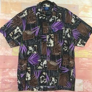 Aisokula Fiji Island Palm Tree print shirt  2XL